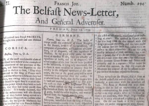 The Belfast News Letter of July 13 1739 (July 24 in the modern calendar)