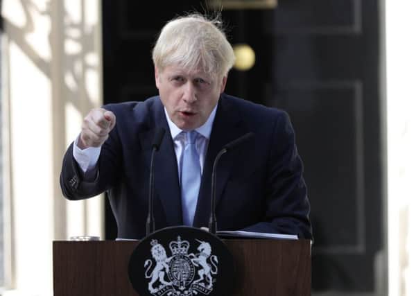 New Prime Minister Boris Johnson makes a speech outside 10 Downing Street, London, after meeting Queen Elizabeth II and accepting her invitation to become Prime Minister and form a new government. PRESS ASSOCIATION Photo. Picture date: Wednesday July 24, 2019. See PA story POLITICS Tories. Photo credit should read: Aaron Chown/PA Wire