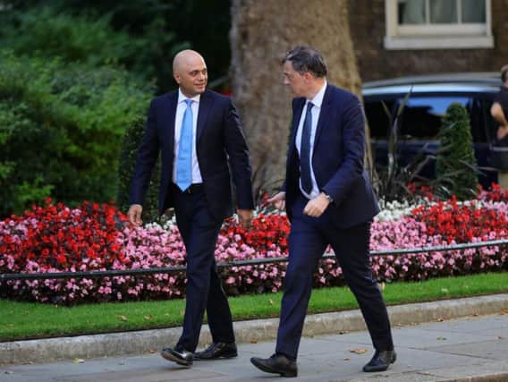 Newly installed Chancellor of the Exchequer Sajid Javid (left) and new Northern Ireland Secretary Julian Smith arrive for a cabinet meeting at 10 Downing Street, London: Aaron Chown/PA Wire