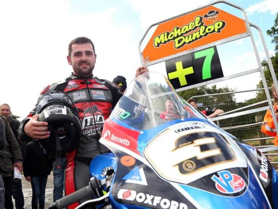 Michael Dunlop won the 'Race of Legends' at Armoy for a record seventh successive time in 2017 on the Bennetts Suzuki.