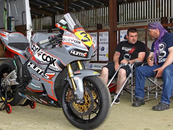 Michael Dunlop in the paddock at Armoy on Friday.