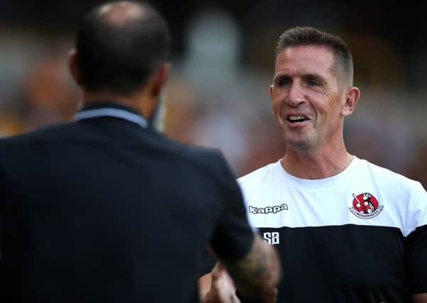 Crusaders boss Stephen Baxter at Molineux during last week's Europa League first-leg tie with Wolves. Pic by PA.