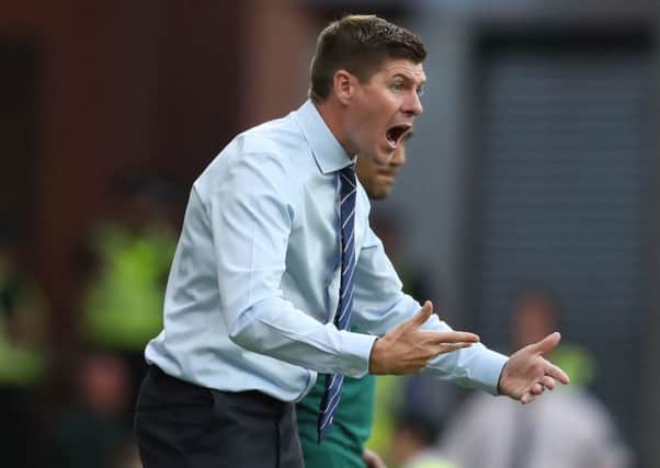 Rangers manager Steven Gerrard during the Europa League qualifying match at Ibrox on Thursday. Pic by Andrew Milligan/PA Wire