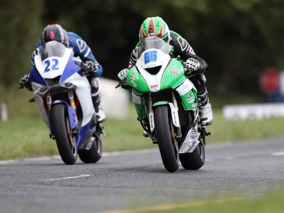 Derek McGee edged out Paul Jordan to win the opening Supersport race at Armoy on Friday evening. Picture: Stephen Davison/Pacemaker Press.