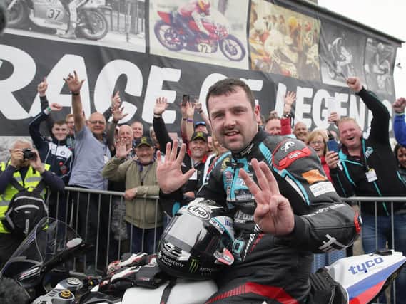 Michael Dunlop made it a record eight victories in the Race of Legends Superbike finale at Armoy on Saturday. Picture: Stephen Davison/Pacemaker Press.