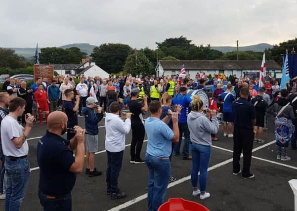 A rally was held at Ballygally carpark on Monday evening.