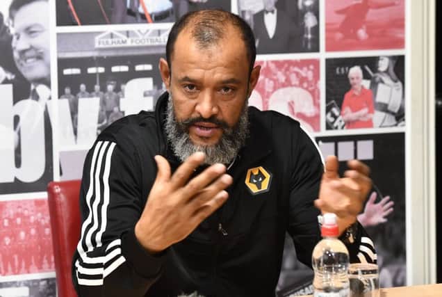 Wolves Manager Nuno Espirito Santo speaks to the media ahead of Thursday's UEFA Europa League match against Crusaders at Seaview in Belfast. Pic Colm Lenaghan/Pacemaker