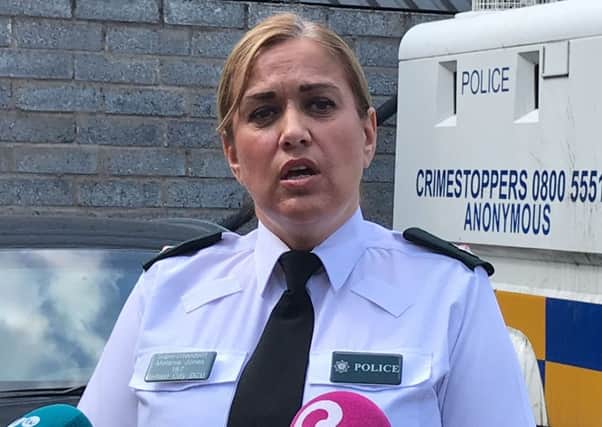 PSNI superintendent Melanie Jones speaks to media at Musgrave Street police station in Belfast. Photo: Rebecca Black/PA Wire