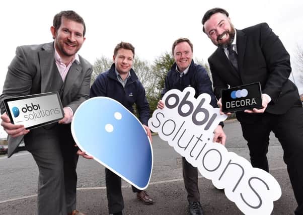 Gareth Macklin, Managing Director, Obbi Solutions, David Rankin, Health, Safety and Environment Manager, Decora Blinds, Barry Hughes, Training and Development Manager, Decora Blinds and JP McCorley, Technical Director, Obbi SolutionsPic by Donnie Wright Photography.