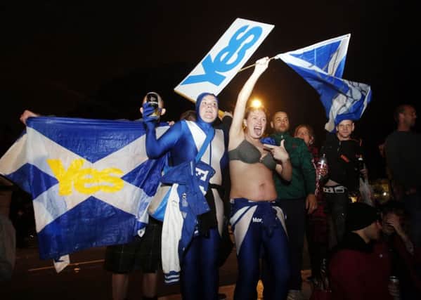 Pro independence Scottish campaigners during the early phases of the independence referendum election count in 2014, which they in the end lost. Photo: Danny Lawson/PA Wire