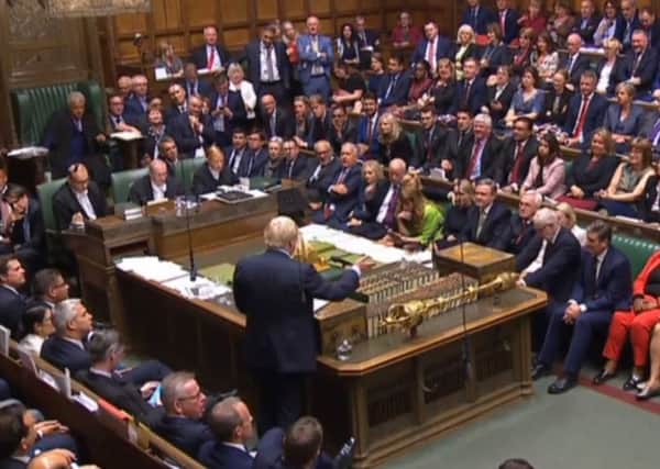 Prime Minister Boris Johnson speaking in the House of Commons, London after MPs voted in favour of allowing a cross-party alliance to take control of the Commons agenda on Wednesday in a bid to block a no-deal Brexit on October 31. Photo: PA Wire