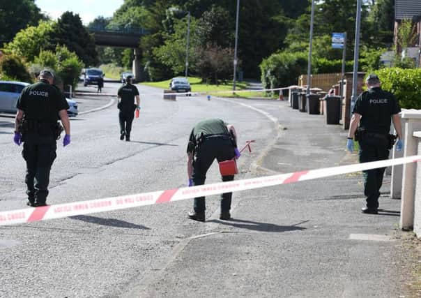 Pacemaker Press 3/7/2019 Police at the scene of the gun attack on the Ballynahinch Road in Lisburn. Pic: Colm Lenaghan/Pacemaker