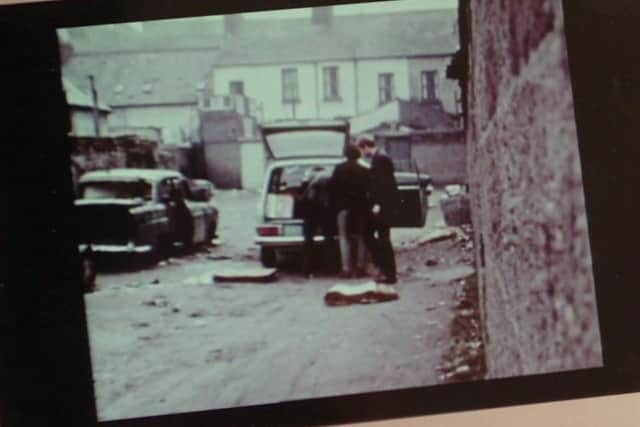 Martin McGuinness is seen building a car bomb. Image: BBC Spotlight