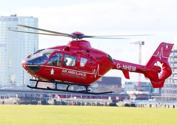 The Air Ambulance Northern Ireland was scrambled to the scene of the collision. (Library Image)
