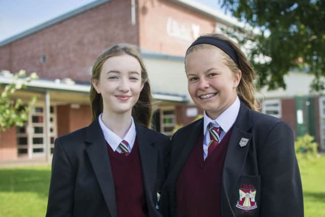 Leah McAteer and Rebekah Telford, Year 10 pupils at Ulidia Integrated College, Carrickfergus