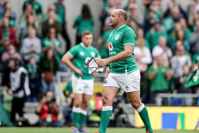 Ireland captain Rory Best takes his bow at the Aviva Stadium during his final home game against Wales
