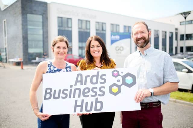 Solicitor Janeen McKay has joined the board of Ards Business Hub. She is pictured with Chief Executive Nichola Lockhart and board Chair David Blevings