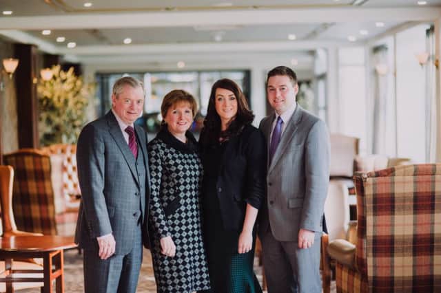 The McKeever family: Eugene and Catherine with daughter Bridgene and son Eddie, owners of Corrs Corner Hotel, which is celebrating its centenary