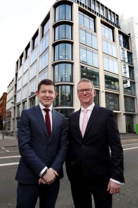 Pictured (L-R) at Erskine House in Belfast city centre is Paddy Henry (Associate Director at CBRE) and Gerard McCann (Senior Director at CBRE)