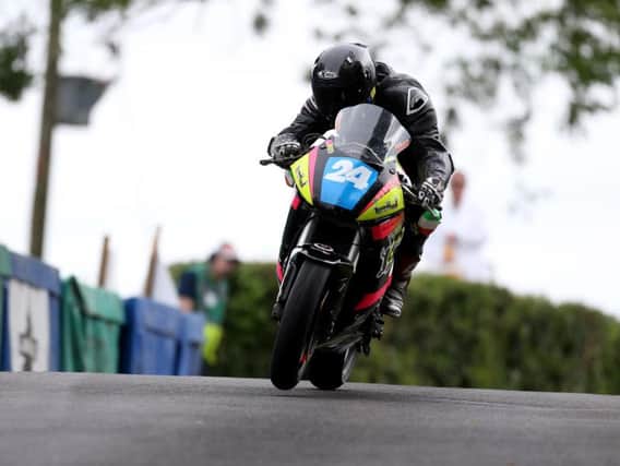 Kevin Baker in action at the Enniskillen Road Races in June.