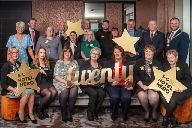 NIHF Hotel Heroes with NIHF President Gavin Carroll and Pamela Ballantine
