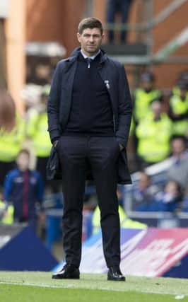 Rangers manager Steven Gerrard during defeat to Celtic. Pic by PA Wire.