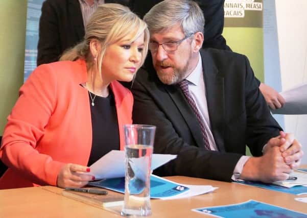 Sinn Fein vice president Michelle O'Neill with John O'Dowd at a party event in 2017.   

Picture by Jonathan Porter/PressEye.com
