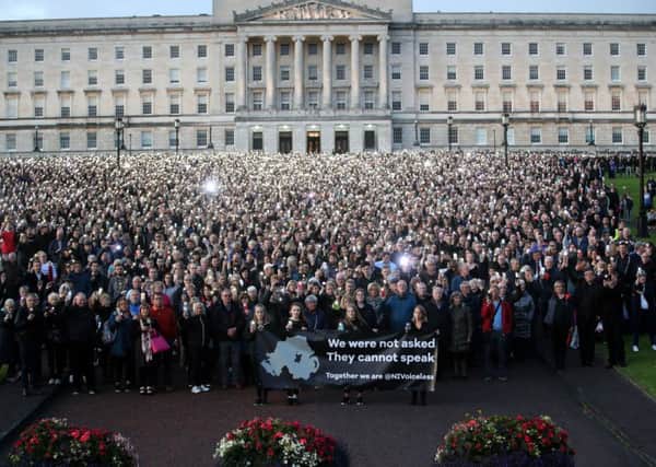 A reported 20,000 people joined a silent walk at Stormont on  September 6 to protest against the decriminalisation of abortion in Northern Ireland
