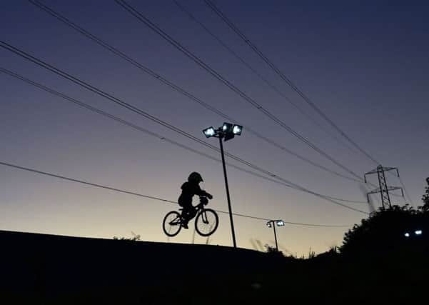 A silhouetted rider at Lisburn BMX Club. Pic Colm Lenaghan/ Pacemaker