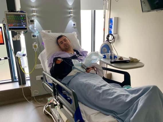 Michael Dunlop recovering in hospital following apparent surgery. (Picture: Michael Dunlop Facebook).