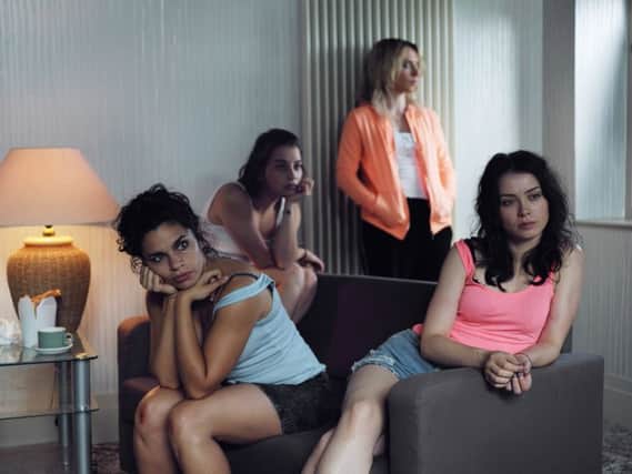 Women in a Northern Ireland brothel run by sex traffickers, as portrayed in the fact-based BBC drama 'Doing Money' in 2018. Photographer: Phil Sharp