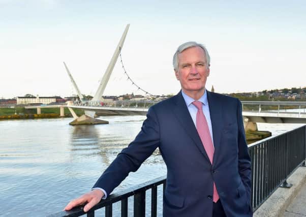 Michel Barnier, chief negotiator for the EU, pictured at the Peace Bridge in Londonderry. (archive image)