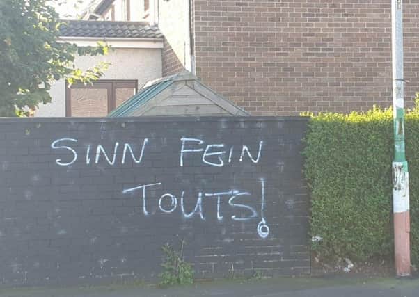 Graffiti which has appeared in Lurgan.