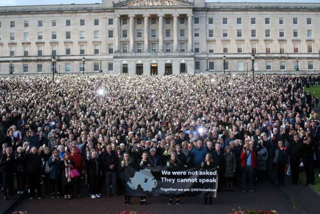 Arlene Foster attended the silent walk protest at Stormont earlier this moth when up to 20,000 marched about abortion