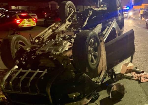 The image of the mangled car posted on PSNI Facebook