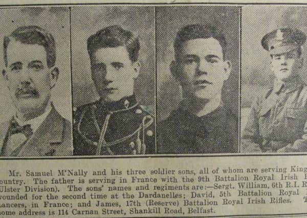 Samuel McNally and his sons William, David and James