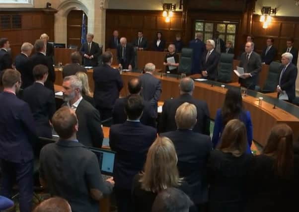 The Supreme Court in London on Tuesday September 24 2019, when judges ruled unanimously that Prime Minister Boris Johnson's advice to the Queen to suspend Parliament for five weeks was unlawful. PA Photo: Supreme Court/PA Wire