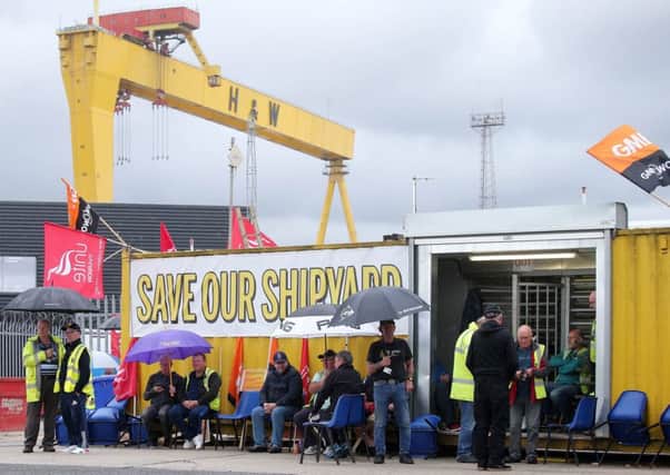 Harland & Wolff workers occupied the site urging the government to act
