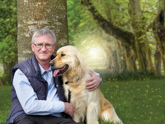 John with the Mackle family dog, Holly, who ''loves'' the Naturo range. ''Her absolute favourite is Chicken, Lamb and Rice with Vegetables!'' reveals John.