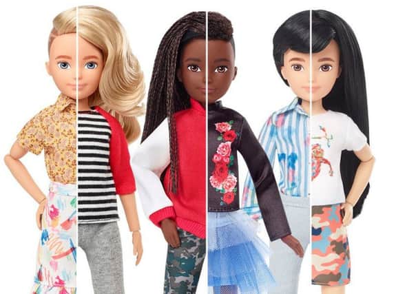 The Creatable World kits allow children to style the dolls in a number of clothing options