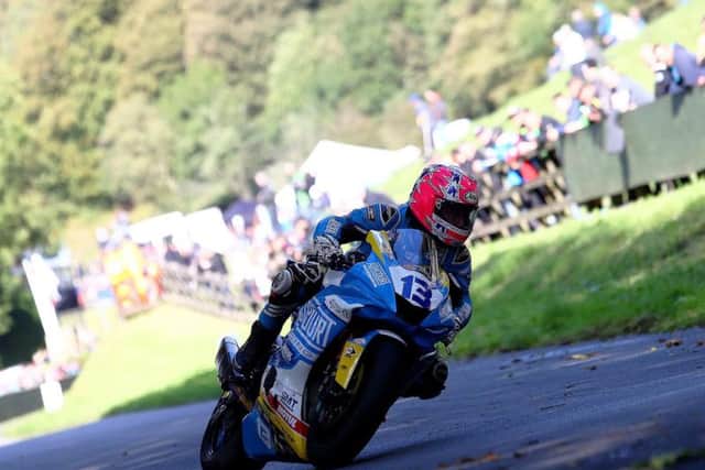 Fermanagh man Lee Johnston won the Gold Cup at Oliver's Mount, Scarborough for the first time at the weekend on the Ashcourt Racing Yamaha R6. Picture: Mark Walters.