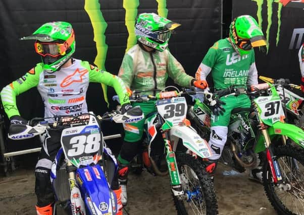 Team Ireland riders who finished 18th at the MXoN in the Netherlands - Martin Barr, Stuart Edmonds and Jason Meara