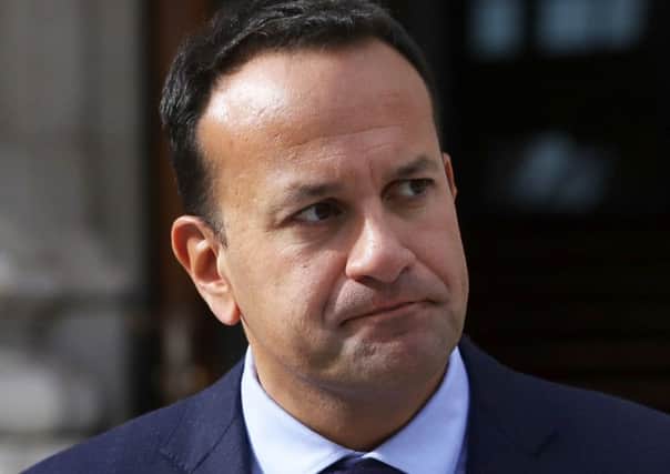 Taoiseach Leo Varadkar at a press briefing outside government buildings in Dublin