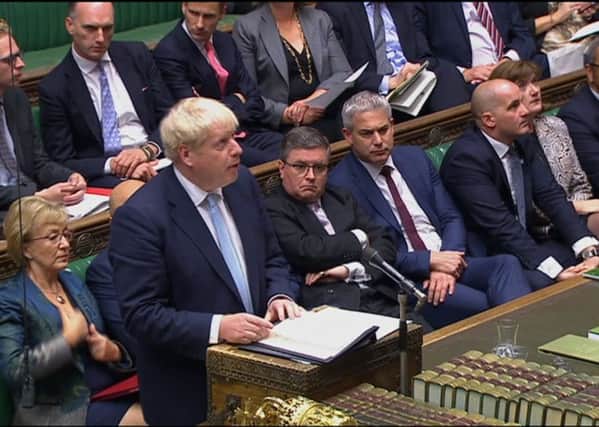 Prime Minister Boris Johnson gives a statement to the House of Commons on his Brexit proposals. Photo: House of Commons/PA Wire