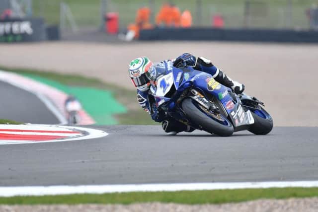 Jack Kennedy in action on the Integro Yamaha at Donington Park.