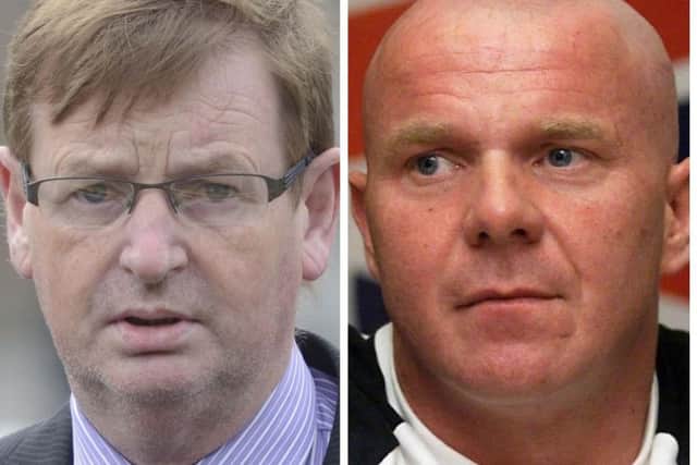 The late Willie Frazer (left) and U.D.A. leader, Johnny Adair.