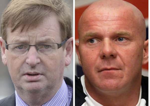 The late Willie Frazer (left) and U.D.A. leader, Johnny Adair.