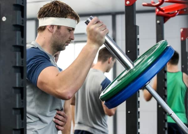 Ireland's Iain Henderson during a gym session in Fukuoka. Pic by INPHO.