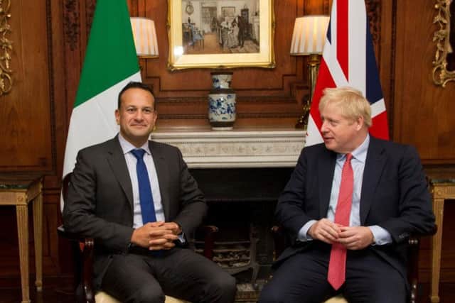 Taoiseach Enda Varadkar and Prime Minister Boris Johnson meet in Cheshire last week. (Photo: P.A. Wire)