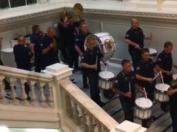 An image of the social media footage in Belfast City Hall